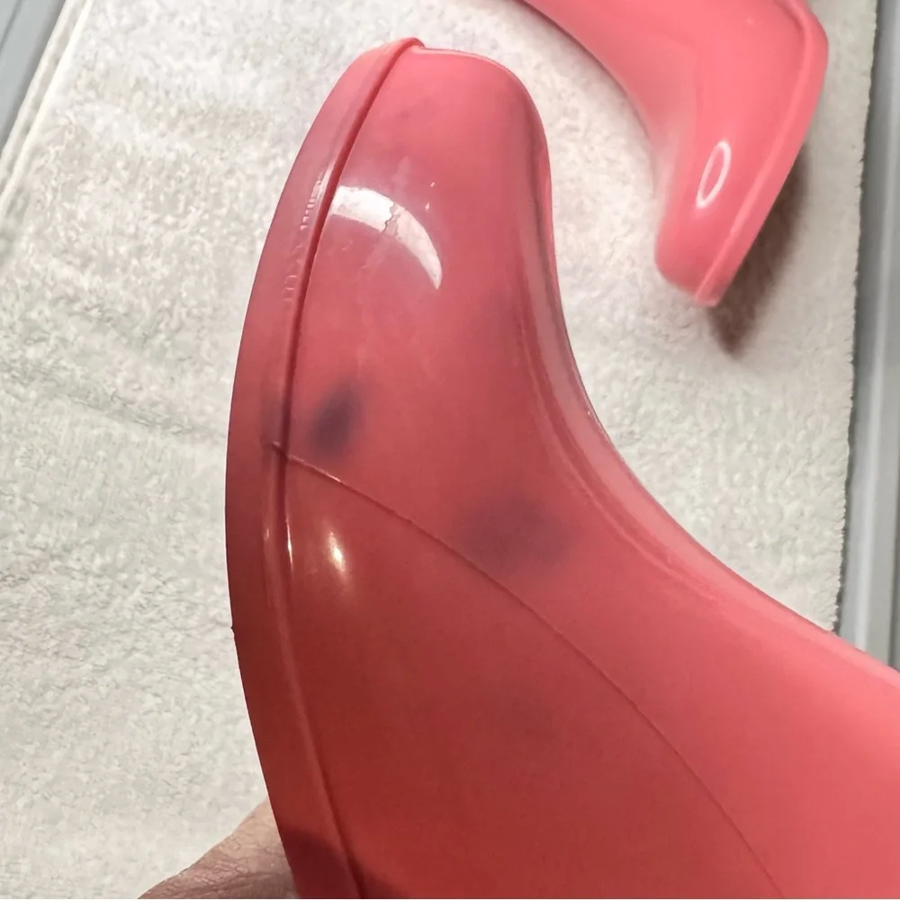 Coach Womens rain boots size 8, pink, with signature coach logo sock upper - Picture 9 of 10